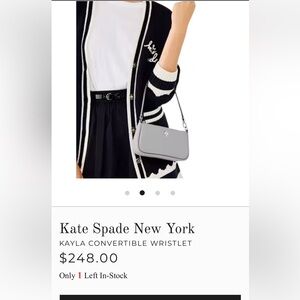 Kate Spade Kayla convertible, wristlet mountain gray  239